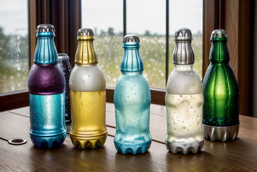 Verschiedene alkoholfreie Getränke mit 0,0 Prozent Kennzeichnung auf einem Holztisch.