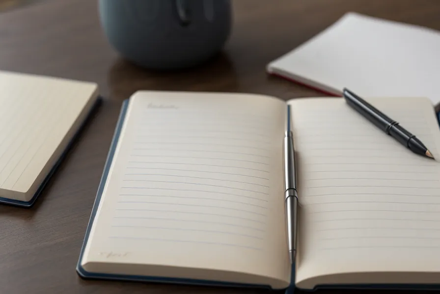 Nahaufnahme eines Tagebuchs mit der handschriftlichen Frage 'Warum?' und einem Bleistift.
